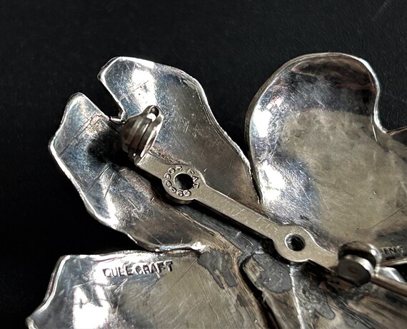 Vintage Sterling silver Gull Craft floral brooch … - image 8