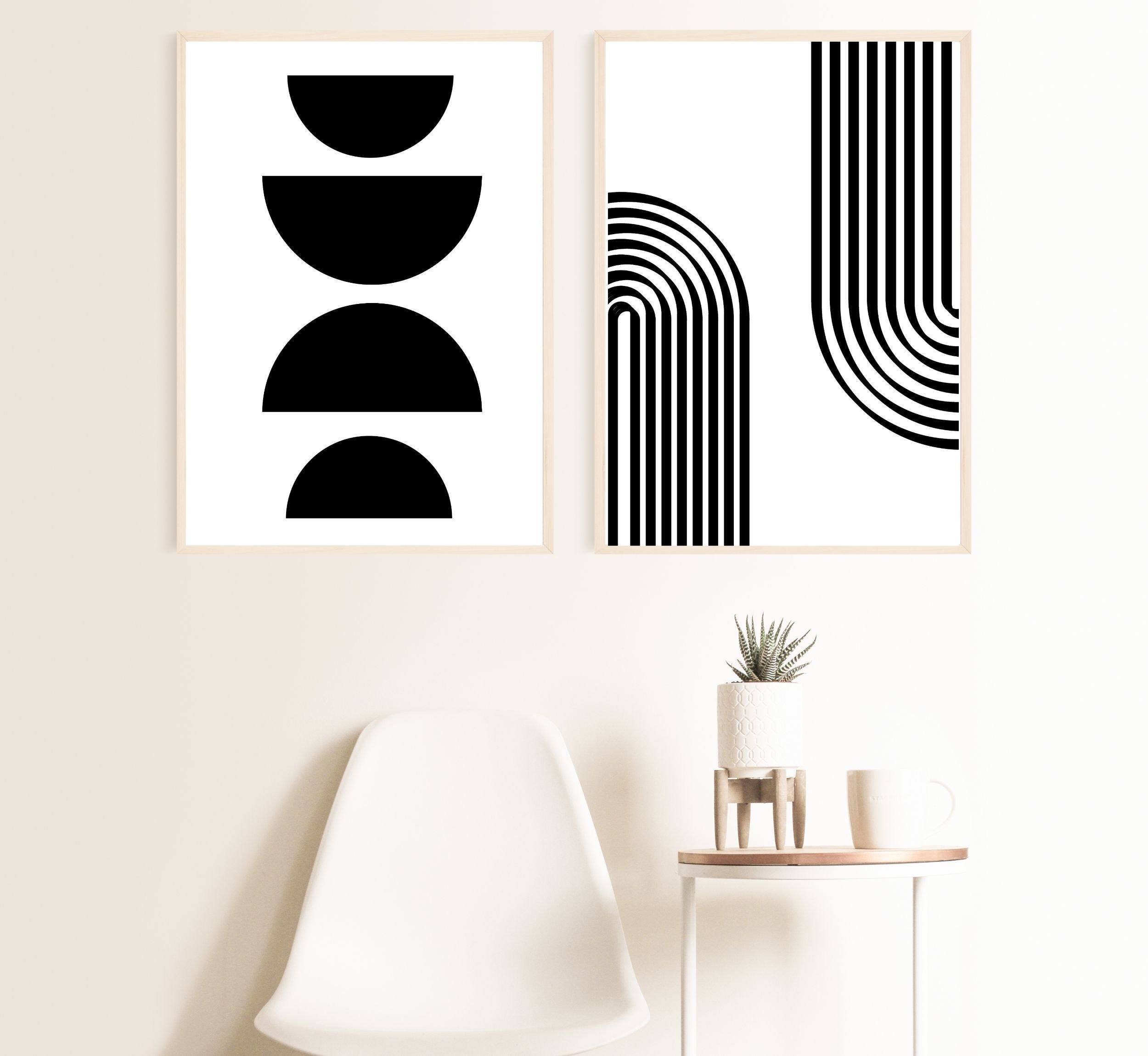 Set of 3 Mid Century Modern Art Prints Instant Download Etsy