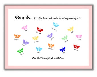 Farewell card for kindergarten, daycare, primary school, teacher, teacher, thank you