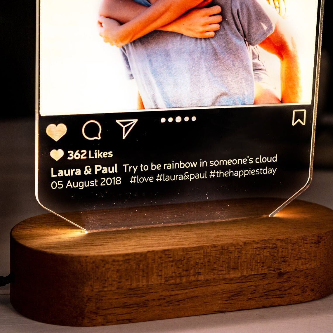 Personalized Instagram frame nightlight gift 3D Gift to Etsy