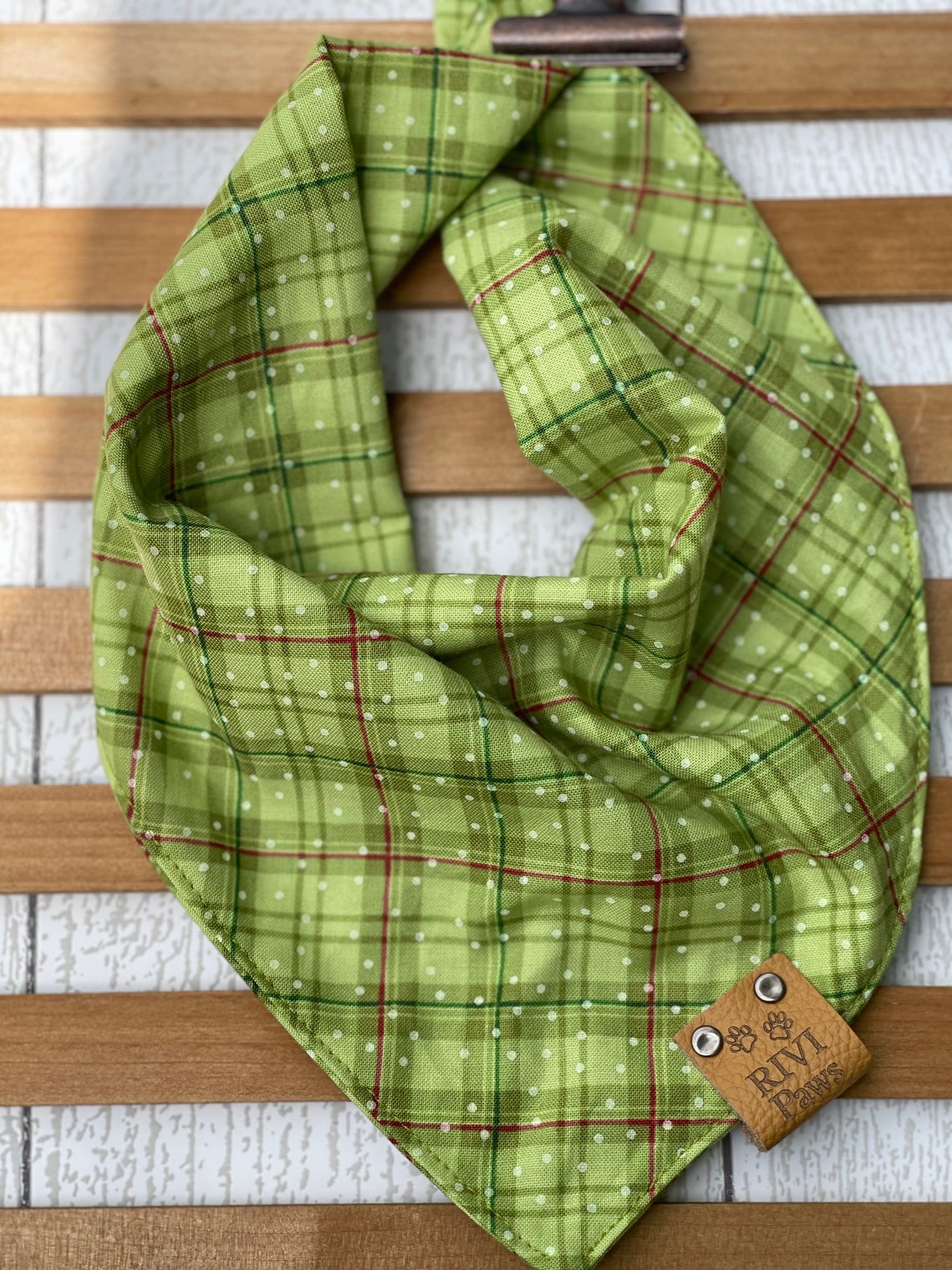 Lightweight Olive Green Plaid Bandana Etsy