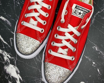 bedazzled white converse