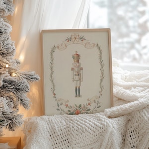 Vintage Nutcracker Print, Christmas Wall Art, Winter Holiday Home Decor (Physical Print, Unframed)