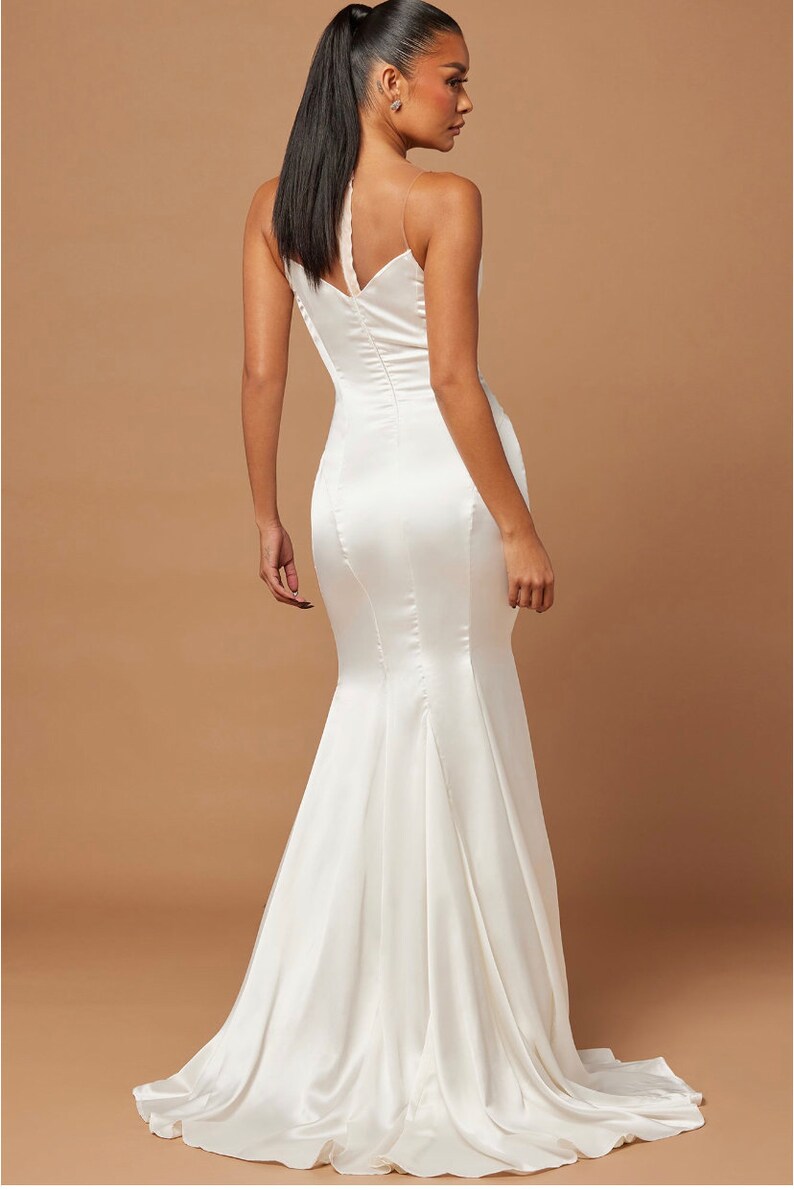 GLITTER STRETCH SATIN MERMAID GOWN