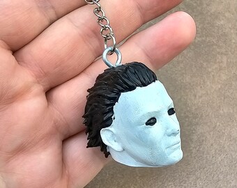 Hand-painted Michael Myers Resin Keychain, Horror Gift