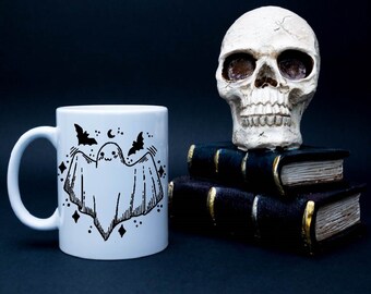 Kawaii Ghost Mug, Custom Coffee Mug, Cute Coffee Mug, Ghost Coffee Mug, Spooky Season, Spooky Season Mug, Halloween Mug