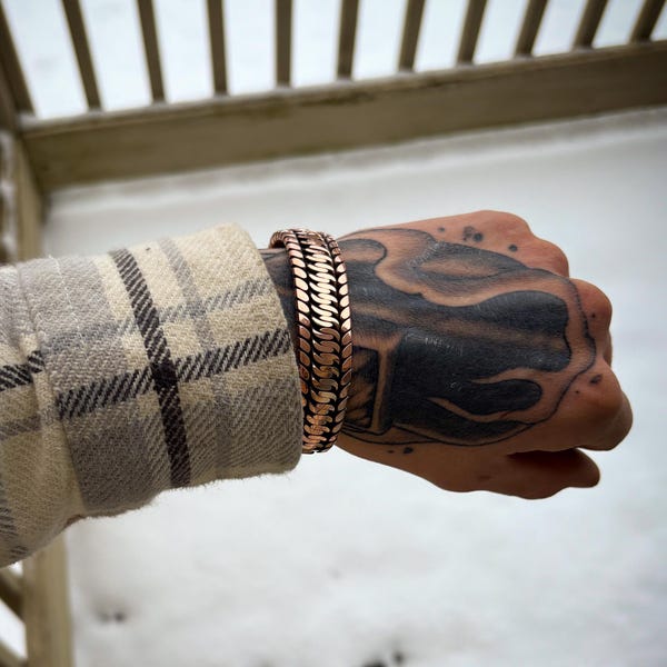 Small snake belly copper cuff
