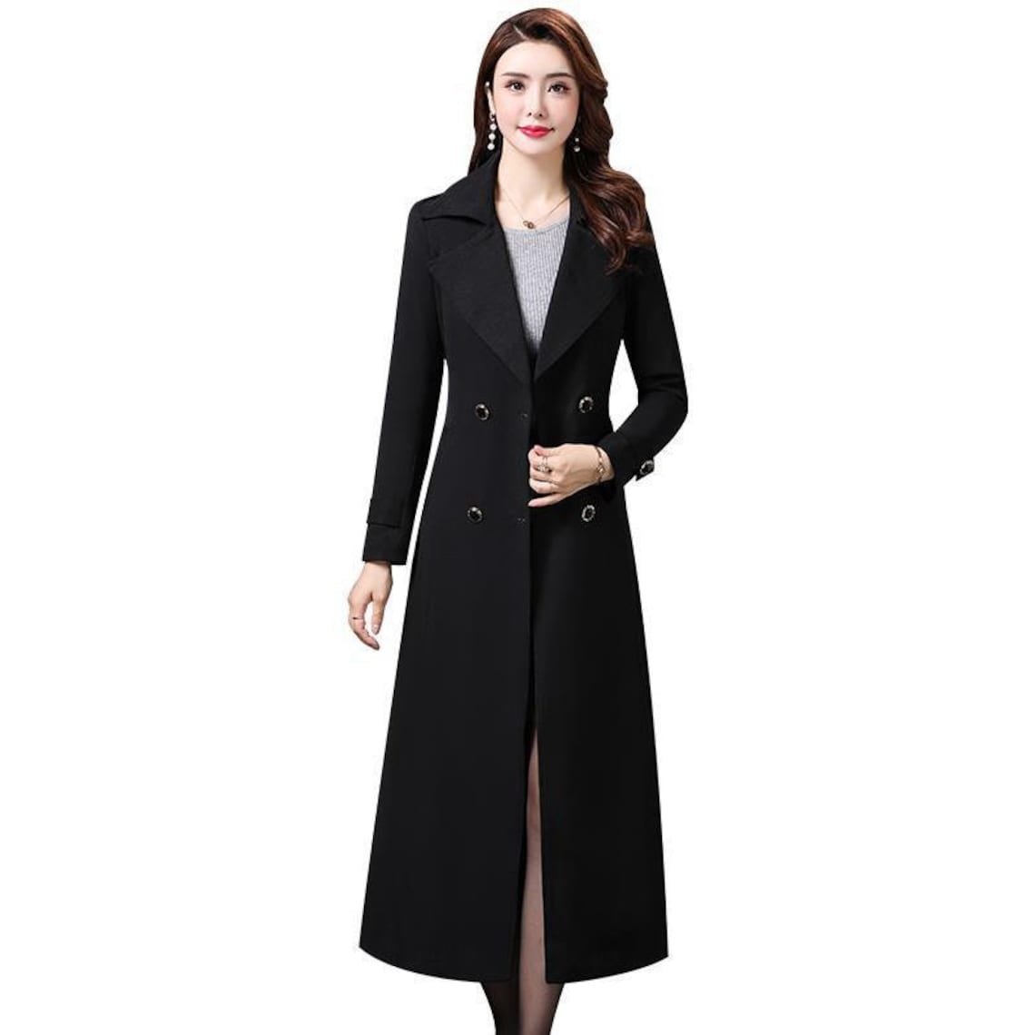 2021 Spring Autumn Women Long Brand New Trench Coat Casual Etsy