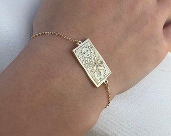 Tarot Card Bracelet, Tarot Deck, Tarot Witch Bracelet, Tarot Card Jewelry, Charm Bracelet, Tarot Card Reading, Christmas Gift, Gold Bracelet