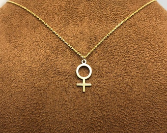 Silver Feminist Necklace - Female Necklace - Female Symbol Necklace - Venus Symbol Necklace - Feminist Jewelry - Gender Equality - Feminism