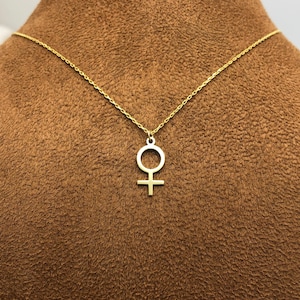 Silberne Feministische Halskette - Weibliche Halskette - Weibliche Symbol Halskette - Venus Symbol Halskette - Feministischer Schmuck - Gender Equality - Feminismus