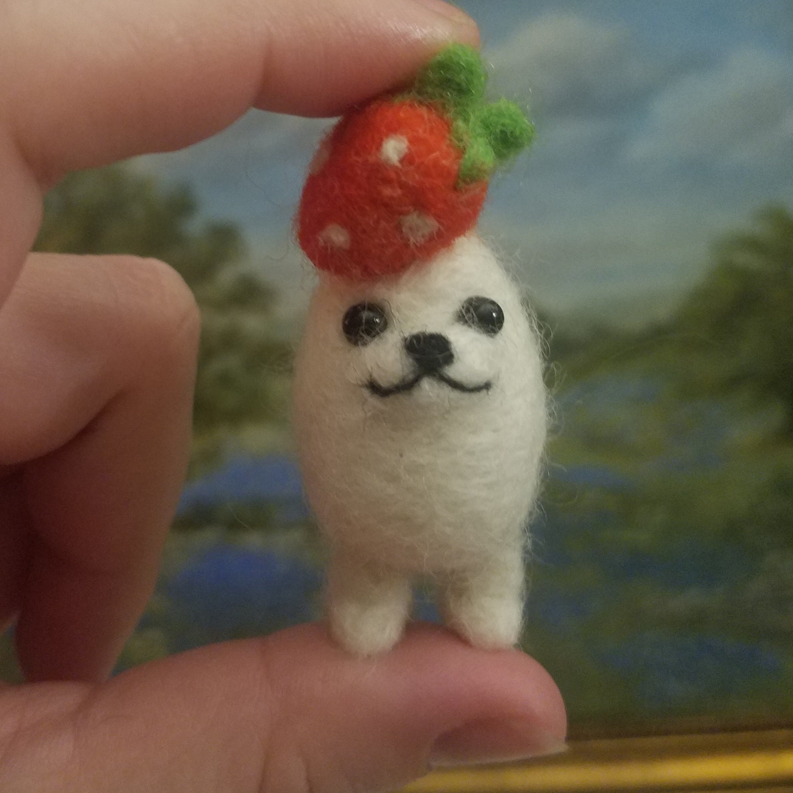 Needle Felted Eggdog Keychain Charm Etsy