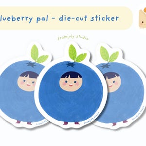 prédécoupé copain myrtille | Agenda kawaii sur le thème des fruits, articles de papeterie esthétiques pour enfants, illustration pour enfants