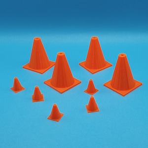Mini orange traffic cones