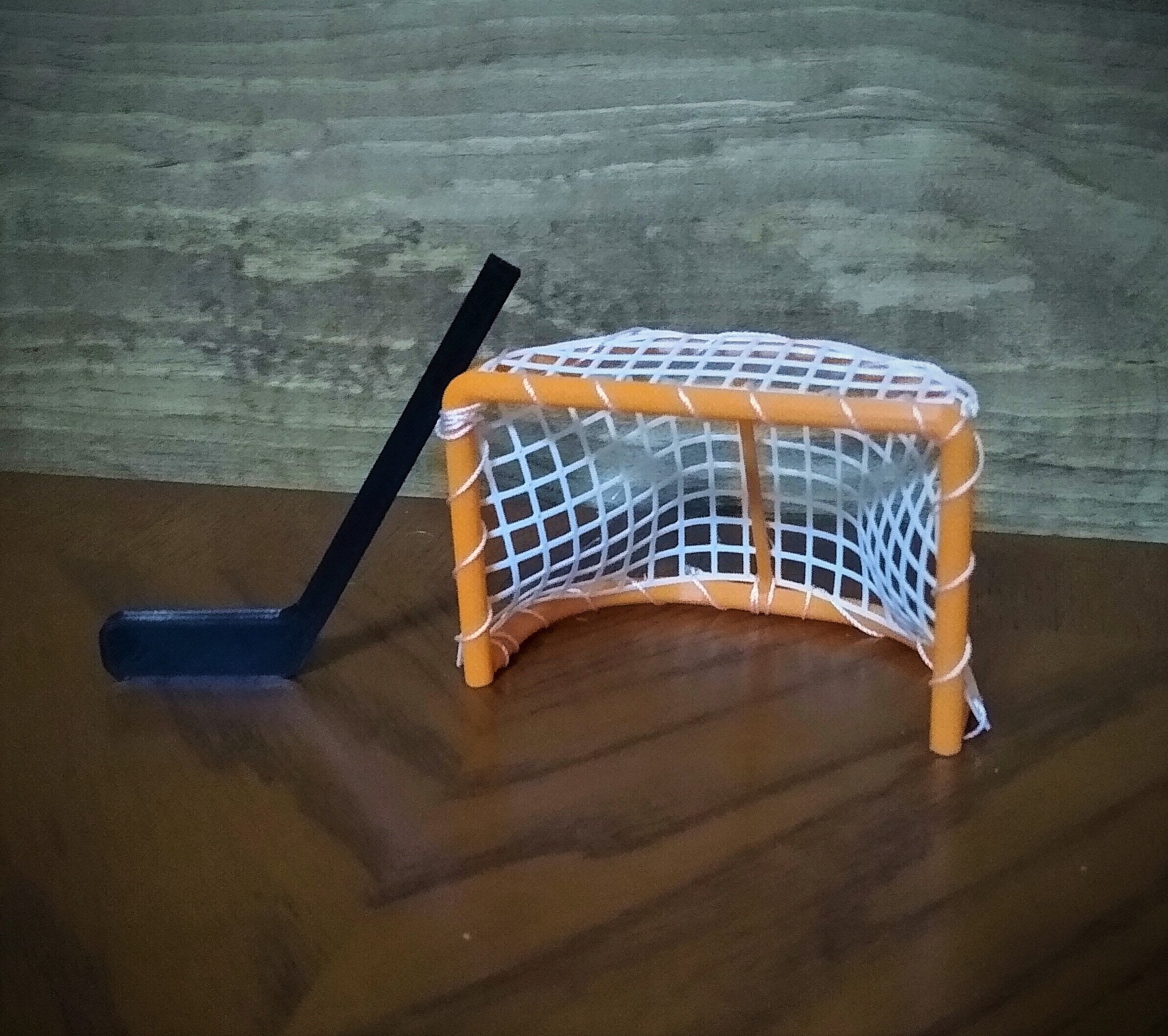 custom printed wood mini goalie stick knee hockey