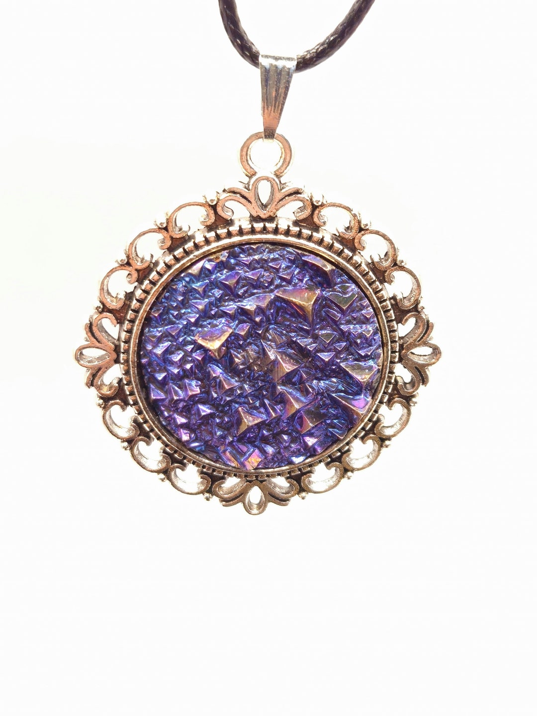 Blue Violet Bismuth Necklace - Etsy