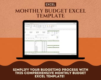 Plantilla de Excel para presupuesto mensual: Seguimiento de finanzas personales (Descarga digital)