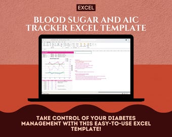 Blood Sugar & A1c Excel Tracker | Visualize Trends and Monitor Health