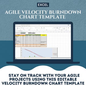 Agile Burndown Chart Excel Template | Sprint Velocity Tracker & Project Progress Dashboard