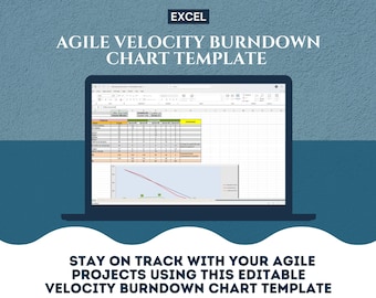 Excel de diagramme d'avancement agile agile | Suivi de la vitesse de sprint et tableau de bord de l'avancement du projet