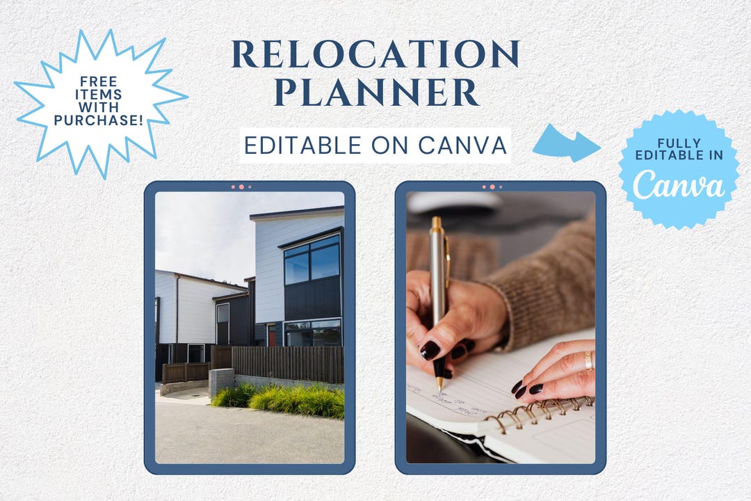 Relocation Planner – Editable Canva Template - Free to Do- List and ...