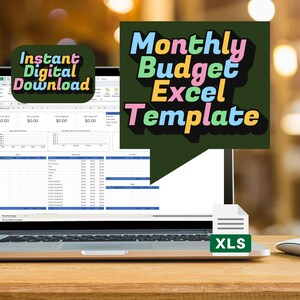 Monthly Budget Excel Template | Personal Finance Tracker | Budget Planner with Dashboard + Graphs