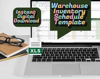 Warehouse Inventory Schedule Template | Color-Coded Excel Stock Tracker | Inbound, Outbound, and Inventory Log Sheet