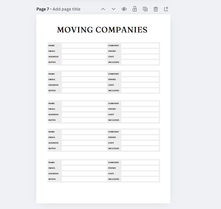 Relocation Planner – Editable Canva Template - Free to Do- List and ...