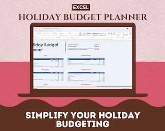 Holiday Budget Planner Excel | Expense Tracker for Gifts, Meals, and Travel