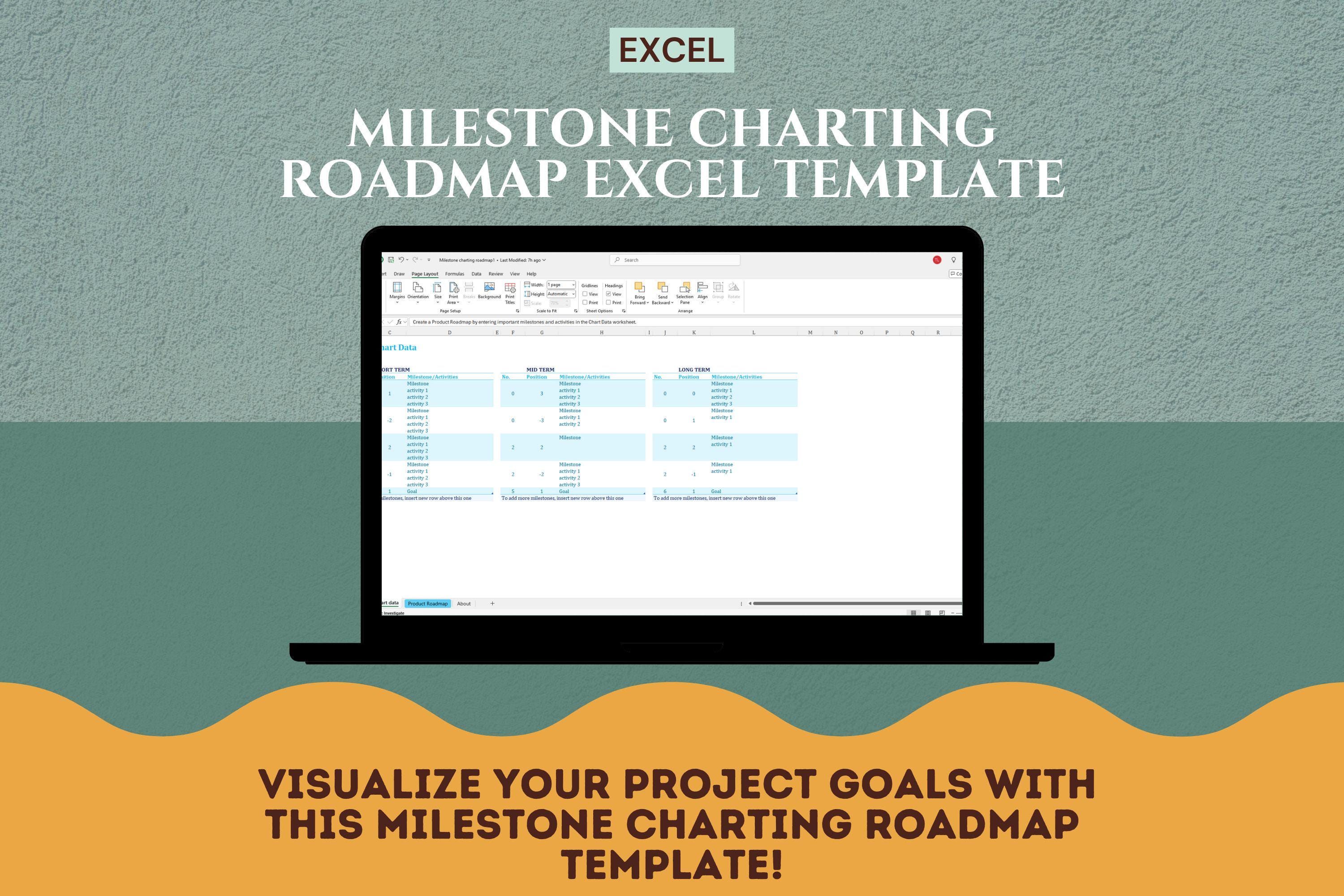 Milestone Roadmap Excel Template | Project Planner for Goals, Timelines ...