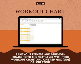 Wekelijkse workoutplanner en 1RM-calculator | Excel-sjabloon fitnesstracker
