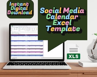 Social Media Kalender Excel Vorlage | Wöchentlicher Inhalts-Planer für Instagram, Pinterest, Facebook & mehr