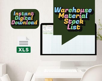 Warehouse Stock List Excel Template: Inventory Tracker (Digital Download)