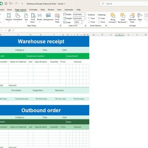 Warehouse Receipt & Outbound Order Template: Excel Inventory Log ...