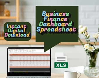Business Finance Dashboard Spreadsheet | Editable Excel Profit & Loss Tracker for Small Business
