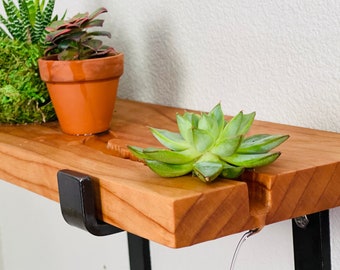 Plant Shelf with Drainage Self Watering Eco Friendly Plant Flower Pot Holder Display Sturdy Wall Mount Carved Wooden Shelf Plant Lover Gift