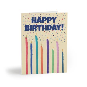 Handgeschilderde verjaardagskaarsen Wenskaarten, verjaardagskaarten, feestkaarten, briefpapierset,