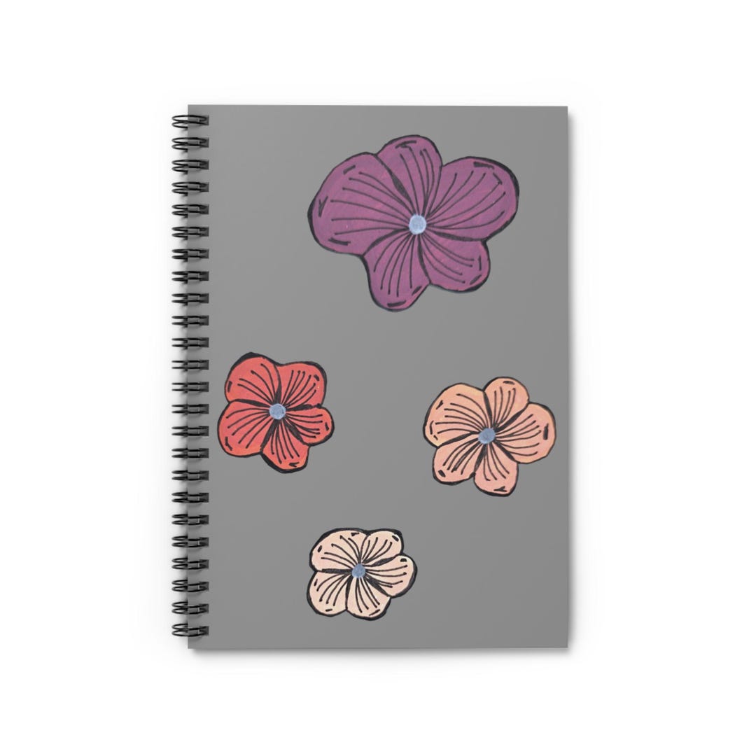 Boho Floral Design Spiral Notebook - Ruled Line - Etsy