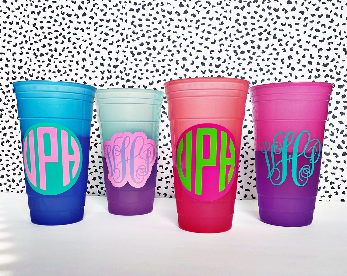 Set of 4 36oz Personalized Color Changing Party Cup Color Etsy