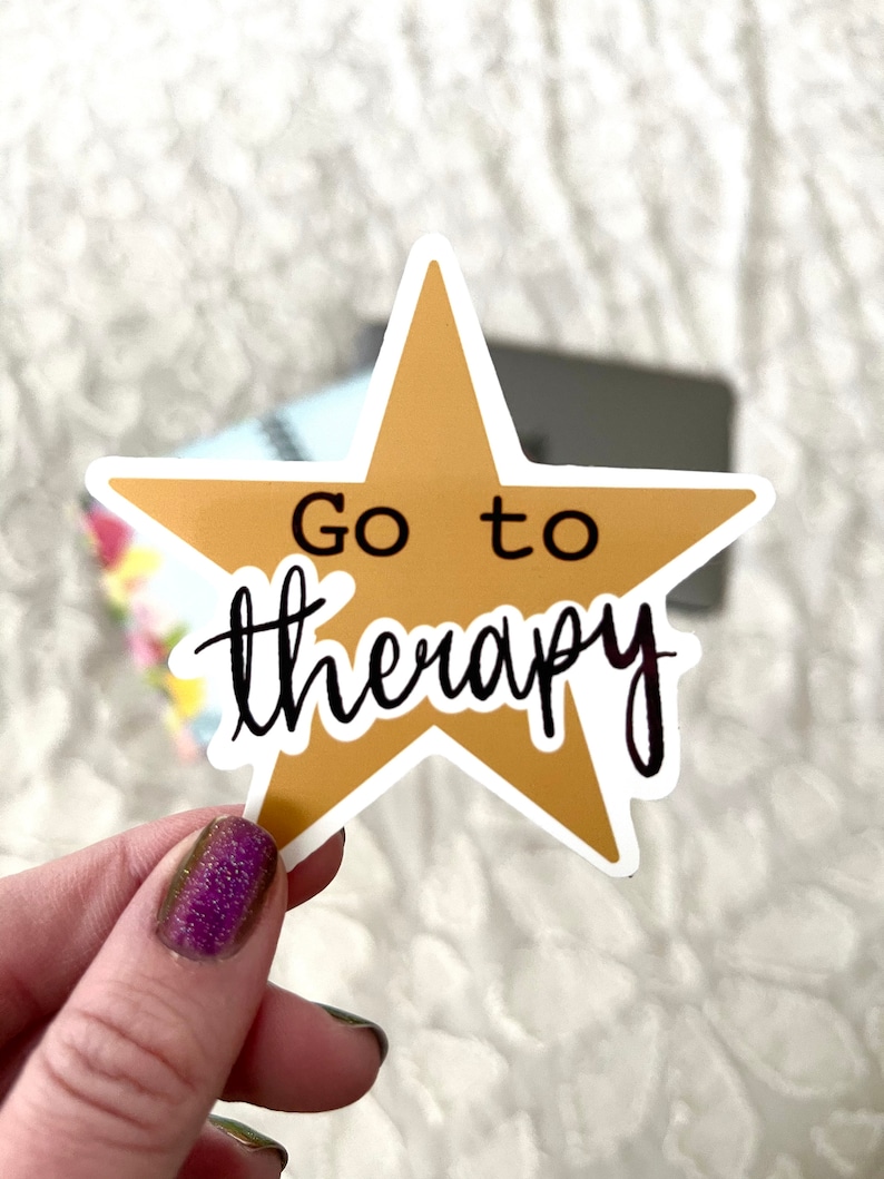 therapist funny sticker social worker MSW therapy sticker gold star sticker LMFT Go to therapy