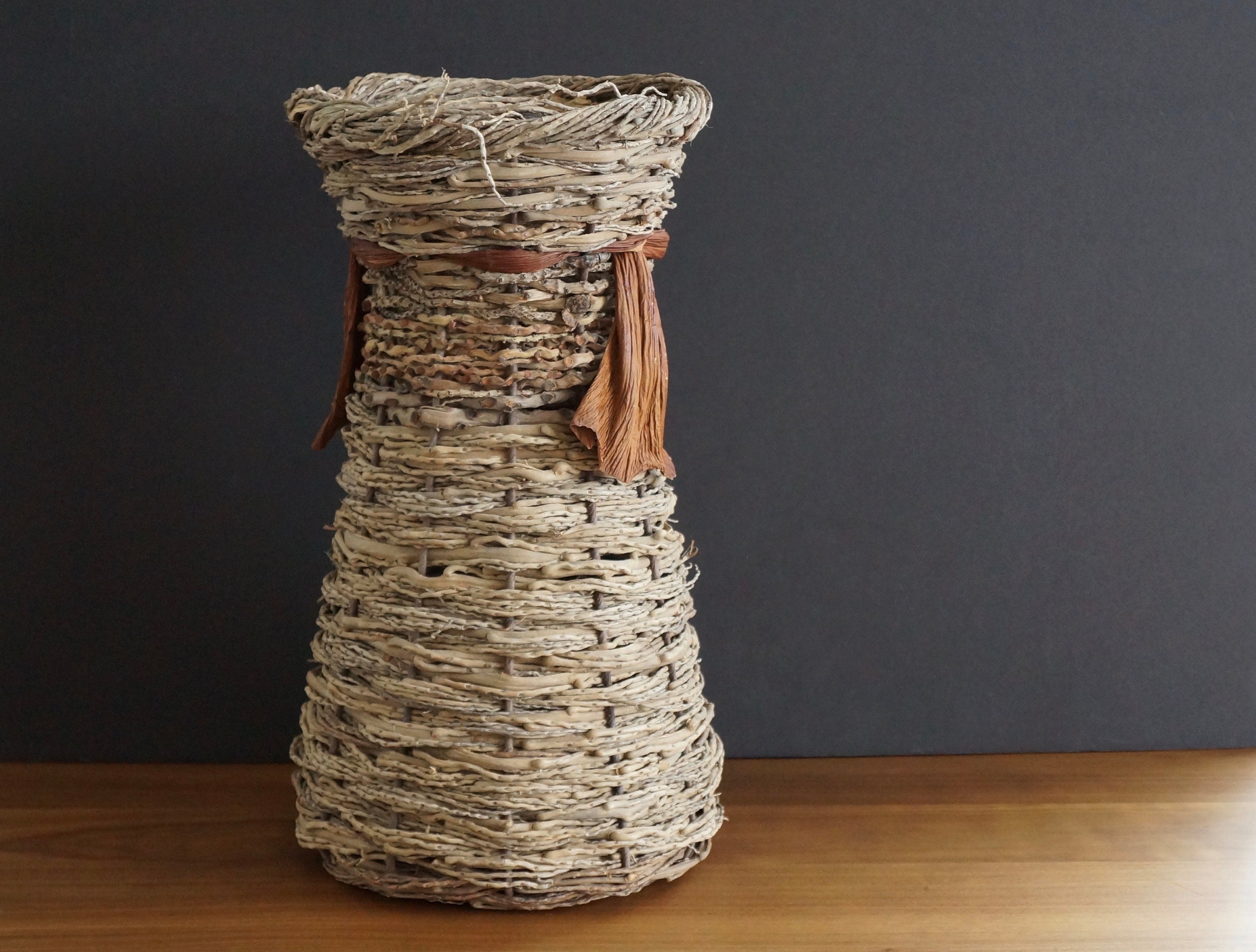 Hand Woven Palm Fiber Basket by Artist Jean Yao Etsy