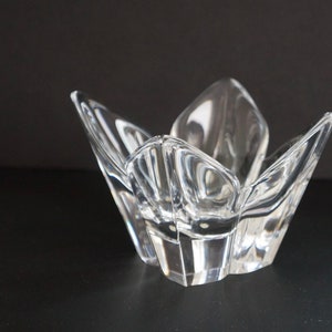 Scandinavian Modern Crystal Lotus Flower Bowl by sculptor/designer Lars Hellsten, Orrefors, Crystal Bowl