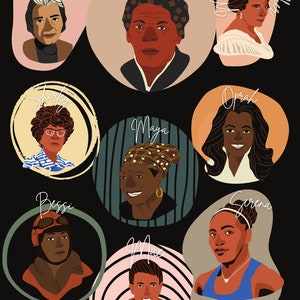 Black History Poster, Black History Art Work, Famous Women in Black History