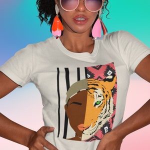 Tiger Tee |  Black Girl T-shirt, Black Girl Magic, Black Women, Melanin T-shirt, Women T-shirt | Tiger Tee Shirt