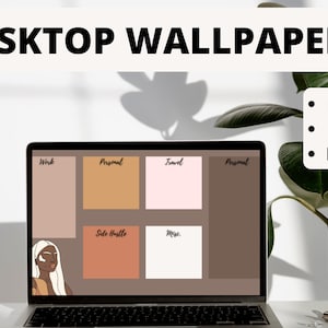 Editable Desktop Wallpaper for Mac and Windows, Feminine Desktop Wallpaper Organizer, Desktop Organizer