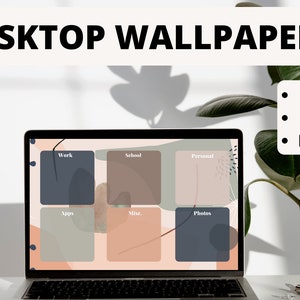 Editable Desktop Wallpaper for Mac and Windows, Abstract Desktop Wallpaper Organizer, Desktop Organizer