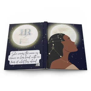 HerMoon Journal | Black Girl Magic Journal | Afrocentric Journal  | African American Stationary | Journal | Manifestation Journal