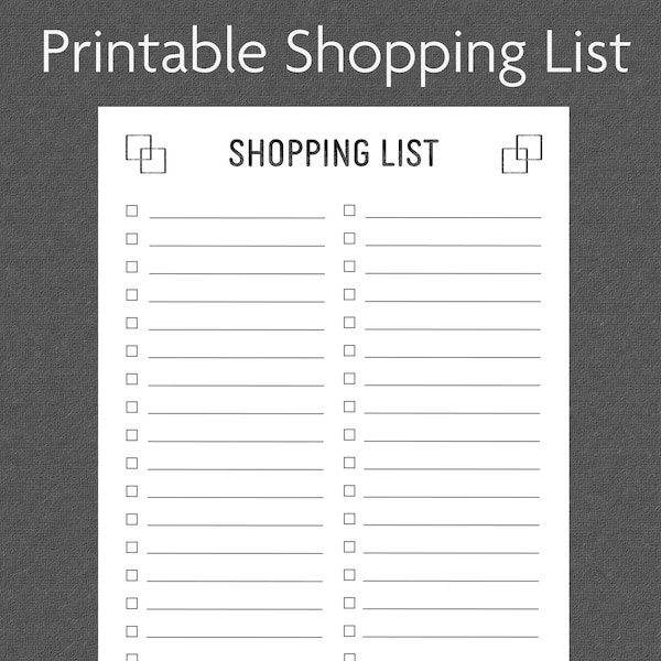 Printable Shopping List With Decorative, Grunge Text, PDF, Size: Letter 8.5x11 Inches - Etsy