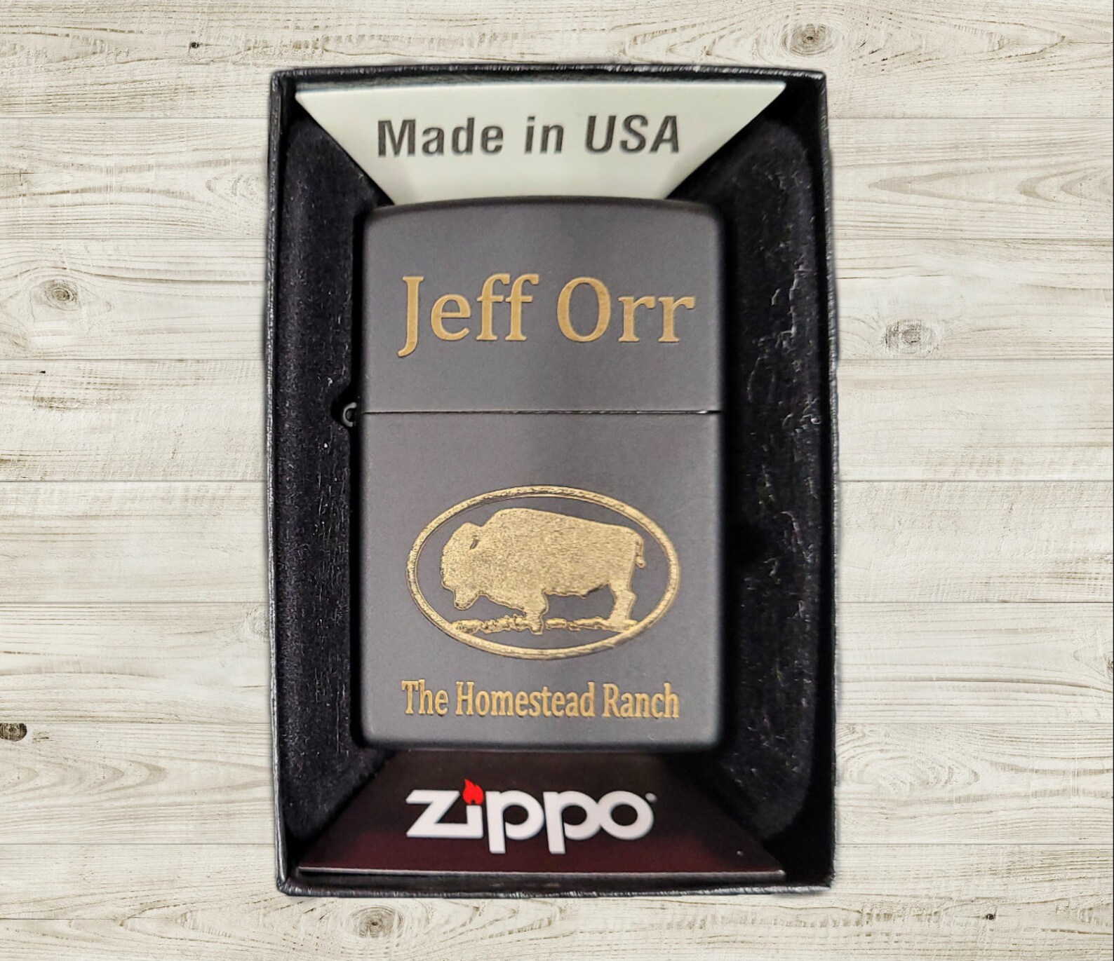 Custom Logo Zippo Lighter Matte Black Etsy