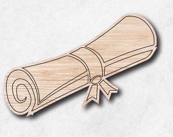 Unfinished Wooden Graduation Scroll for Crafts- multiple sizes available